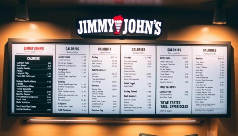 jimmy johns menu calories